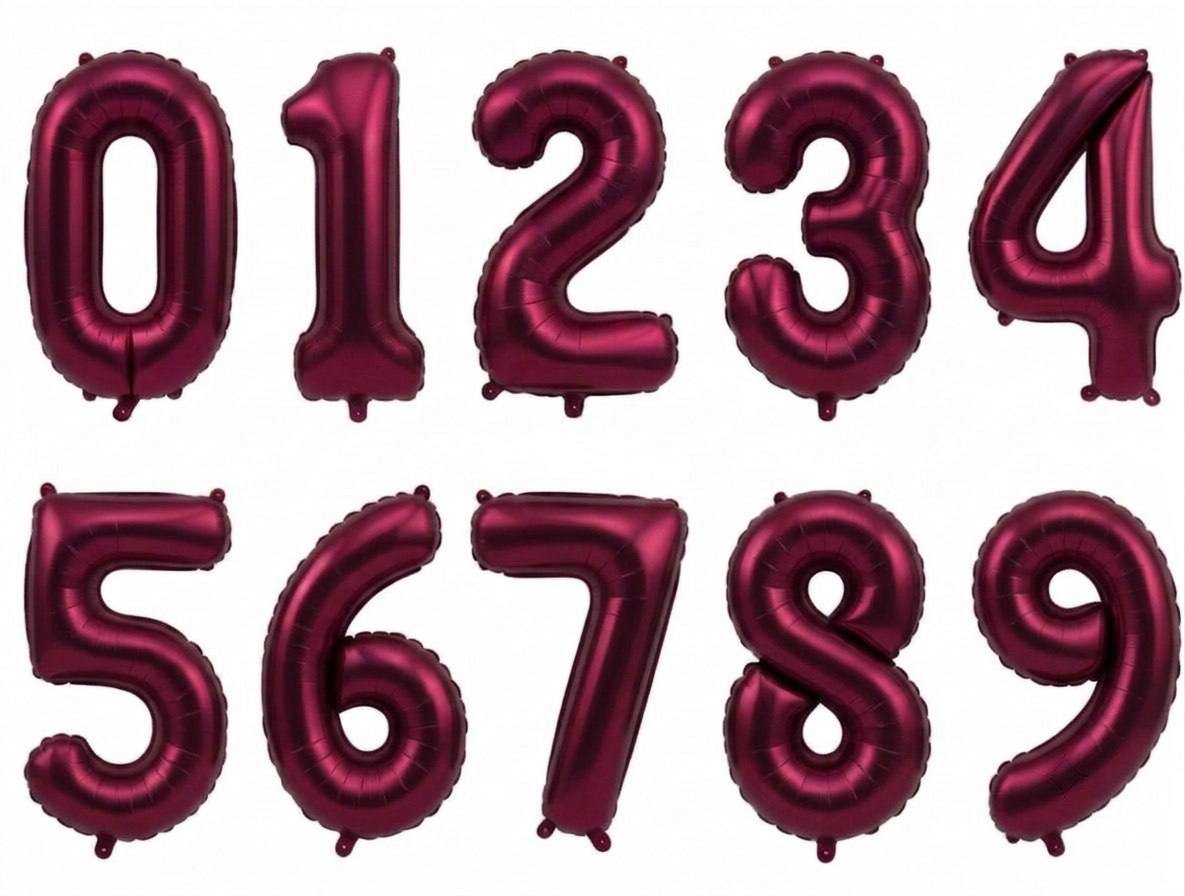 Гелиевые шары «Цифры бордовые»